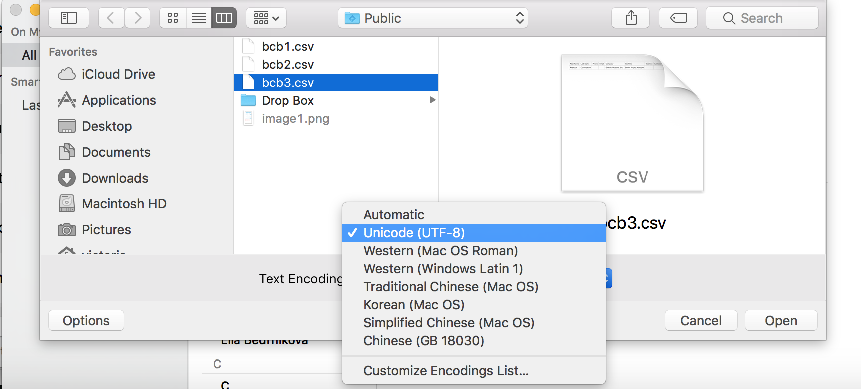 Import BCB contacts to Mac Contacts