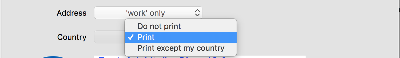 Print country on envelopes