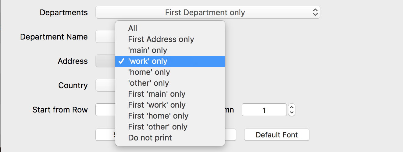 Print company address on mailing labels