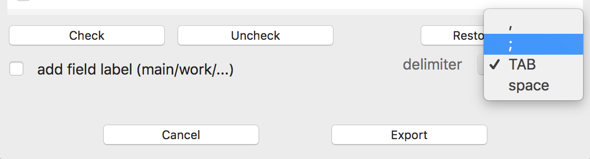 Specify a delimiter to separate the values